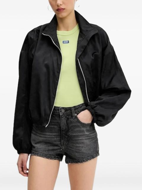 HUGO geometric-pattern zip-front jacket