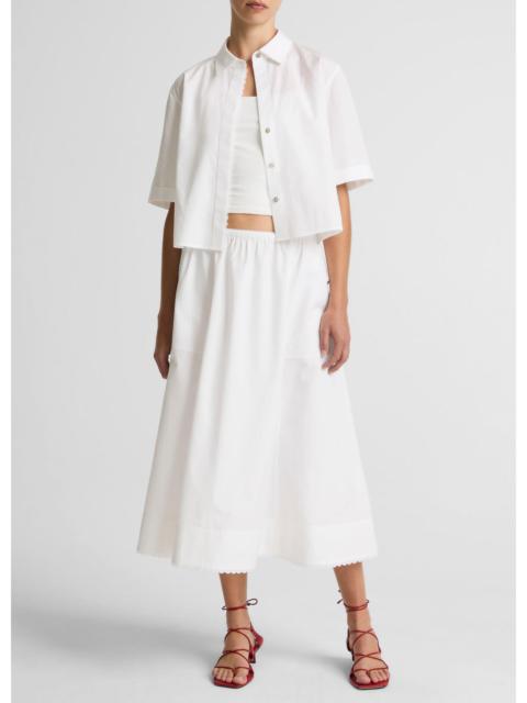 Vince Scallop-Detail Cotton Midi Skirt