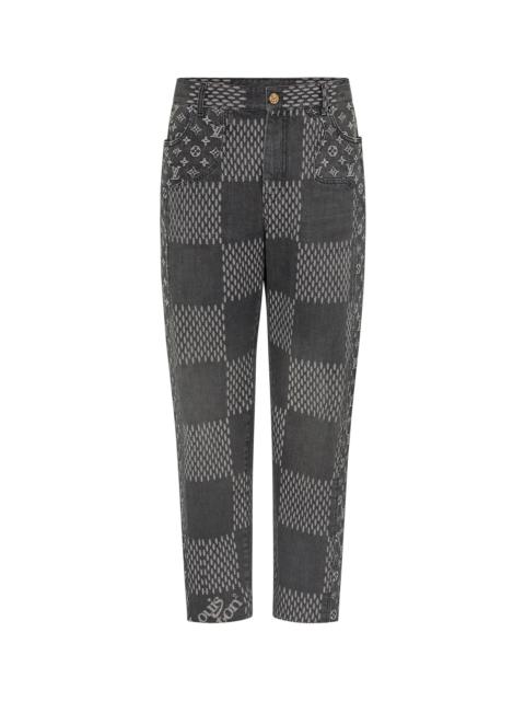Louis Vuitton GIANT DAMIER WAVES MONOGRAM DENIM PANTS