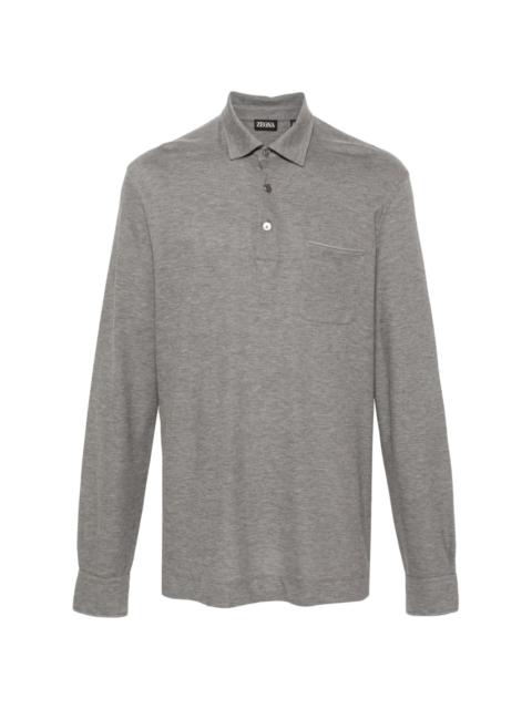 ZEGNA long-sleeve cotton polo shirt