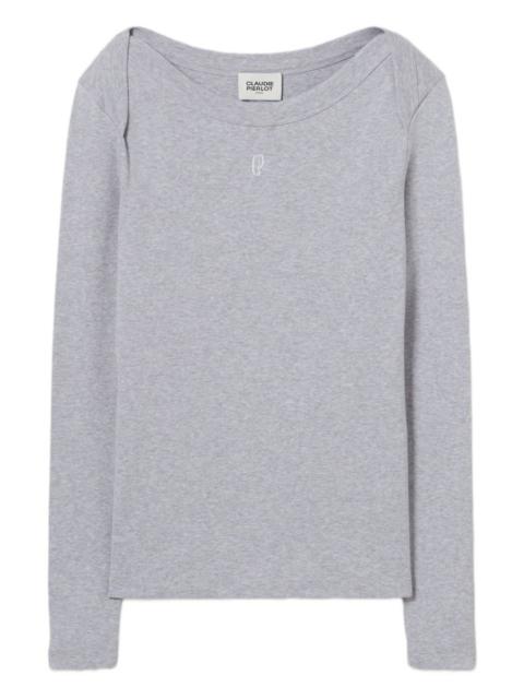 Claudie Pierlot boat-neck long-sleeve T-shirt