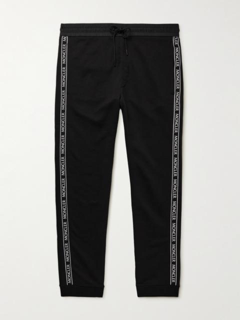 Moncler Slim-Fit Tapered Logo-Appliquéd Cotton-Jersey Sweatpants