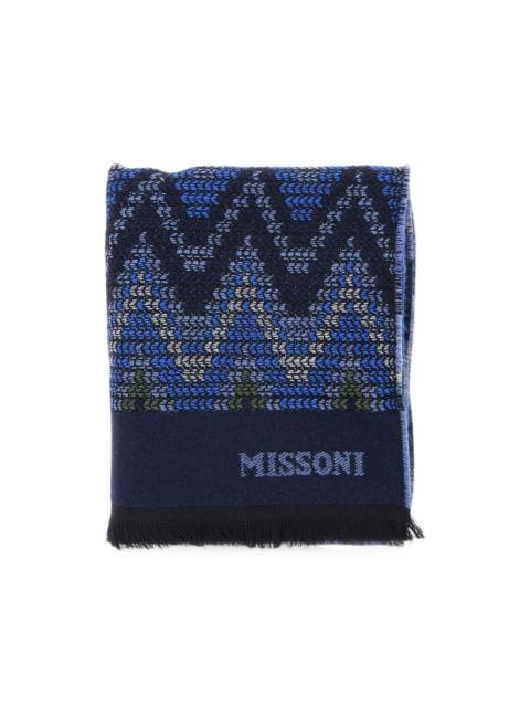 Missoni zigzag-knit fringed scarf