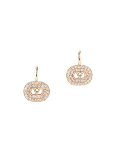Valentino Women's VLogo Signature Earrings in Metal with Swarovski Crystals - Gold Crystal
