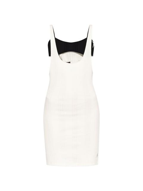 THE ATTICO layered cut-out mini dress