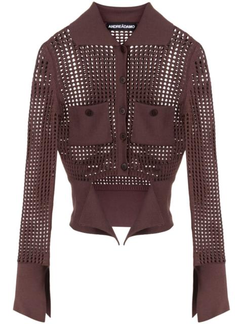 ANDREĀDAMO open-knit panelled cardigan