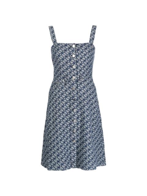 jacquard-logo denim dress