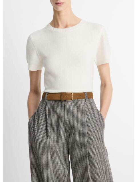 Vince Wool & Cashmere-Blend Short-Sleeve Sweater