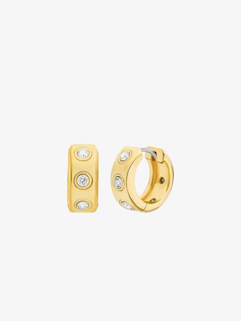 MICHAEL KORS Pavé Logo Huggie Earrings
