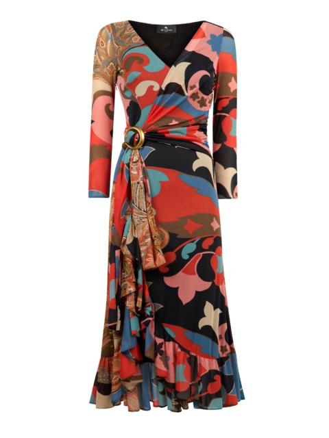 Etro Wrapped Jersey Midi Dress multi