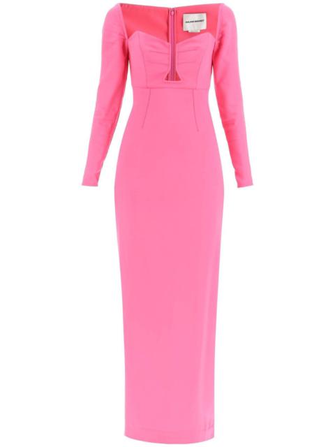 ROLAND MOURET MAXI PENCIL DRESS WITH CUT OUTS