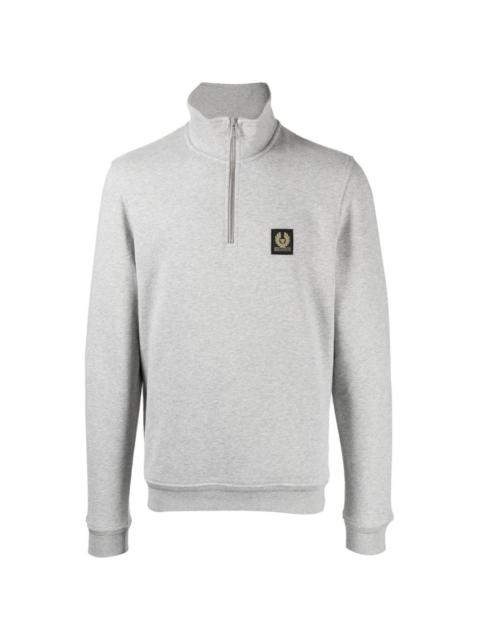 logo-patch stand-collar sweatshirt