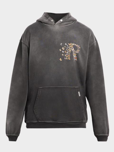 REPRESENT Men & apos;s Butterfly Initial Faded Cotton Hoodie