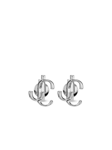 JIMMY CHOO logo-lettering stud earrings