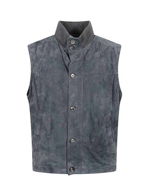 Brioni Suede leather padded vest