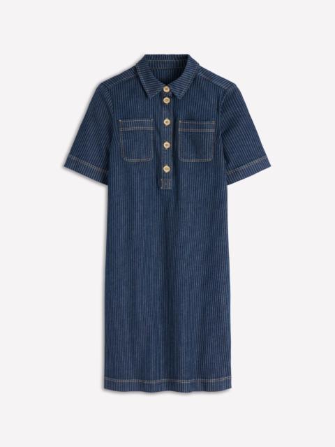 BODEN Zia Pocket Shift Dress-Indigo Stripe
