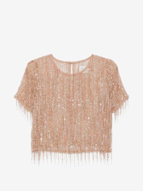 Aje. Glisten embellished top