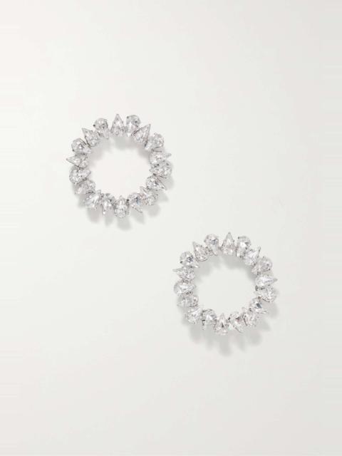 Jennifer Behr Hailey rhodium-plated crystal earrings