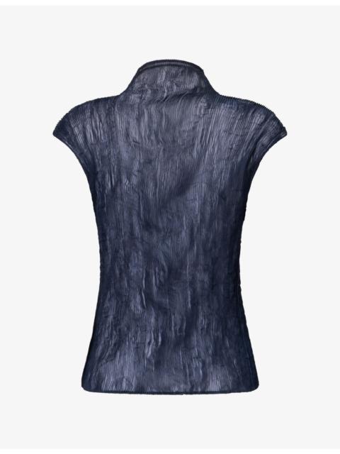 ISSEY MIYAKE Twisted Sheer Chiffon Top