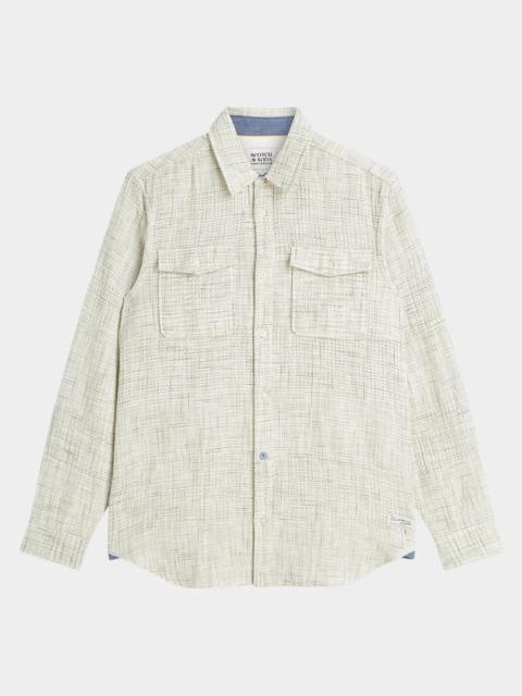 SCOTCH & SODA Men's Melange Waffle Classic Fit Button-Front Shirt