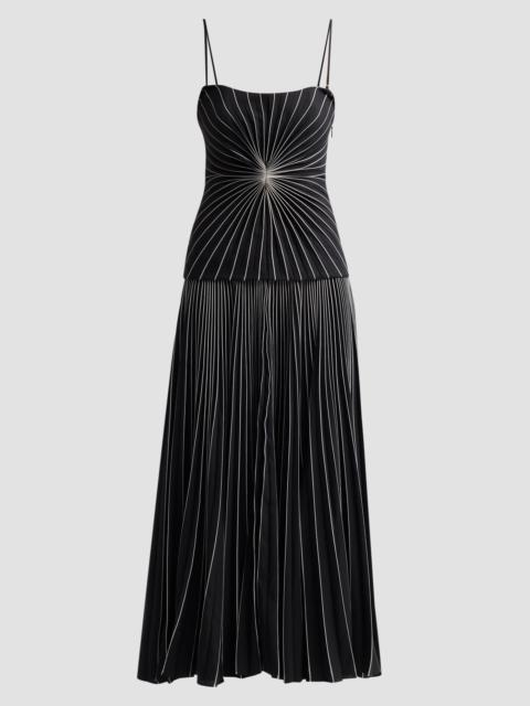 Acler Women's Femme Fatale Philong Pleated Maxi Dress - Black And Buttercream