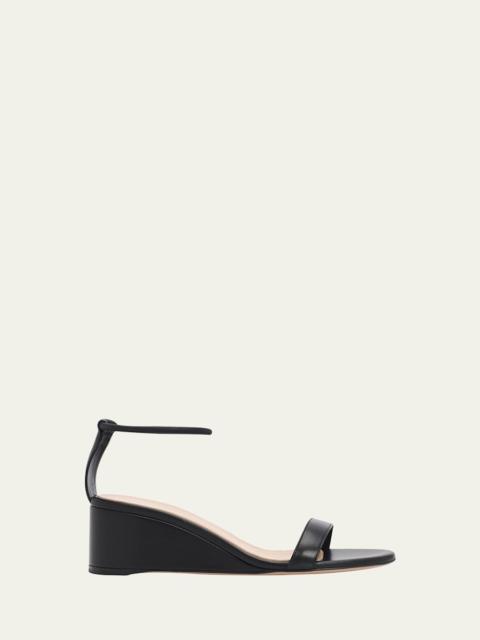 Gianvito Rossi 45mm Nappa Leather Wedge Sandals