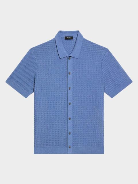 Theory Men's Cairn Cotton Waffle-Knit Shirt