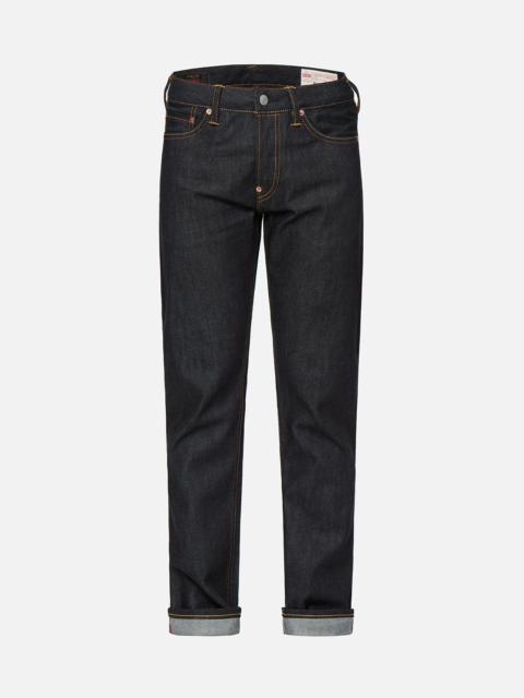 EVISU RED BRUSHSTROKE DAICOCK SLIM STRAIGHT FIT JEANS #2010