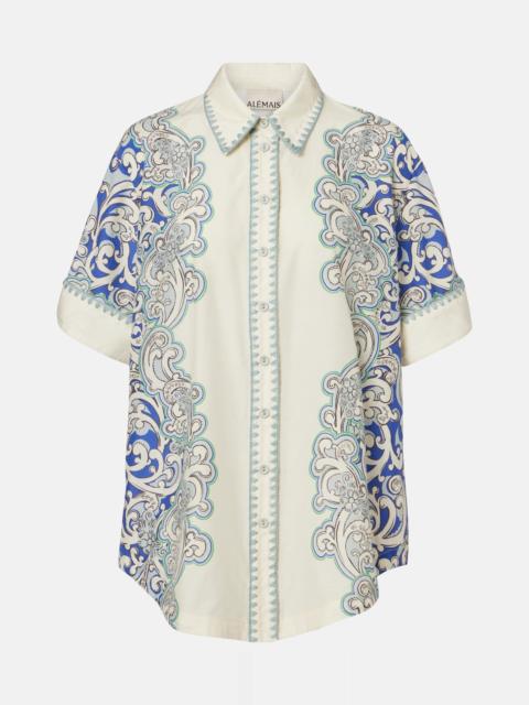 ALÉMAIS Printed cotton and silk shirt