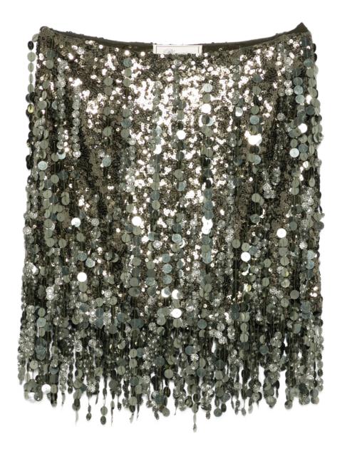 Blumarine Blumarine Sequin-embellished Fringe Mini Skirt