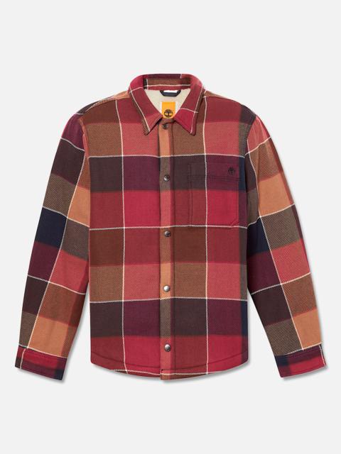 Timberland Men's High Pile Fleece Lined Plaid Overshirt
