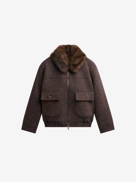 The Frankie Shop Elmont Brushed Wool Quilted Jacket - Brown
