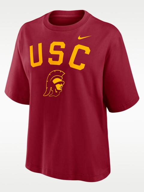 Nike USC Arch Over Logo Boxy Women's Nike College T-Shirt