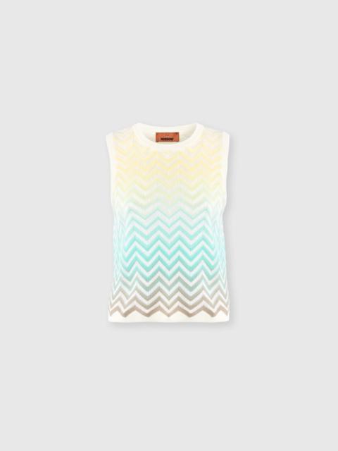 Missoni Chevron Dégradé Cotton and Viscose Sleeveless Top
