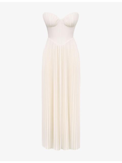 House of CB Marcella Pleated Georgette Maxi Dress