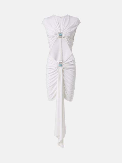 CHRISTOPHER ESBER Gathered cutout jersey minidress
