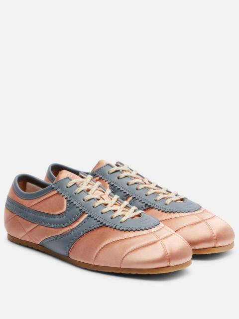 Dries Van Noten Leather-trimmed satin sneakers