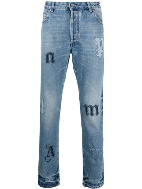 logo-patch straight jeans