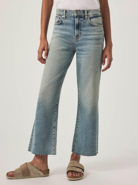 Splendid Light Wash Cropped Wide Leg Raw Hem Jean