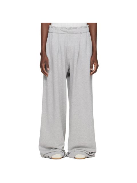Dries Van Noten Gray Pleated Sweatpants