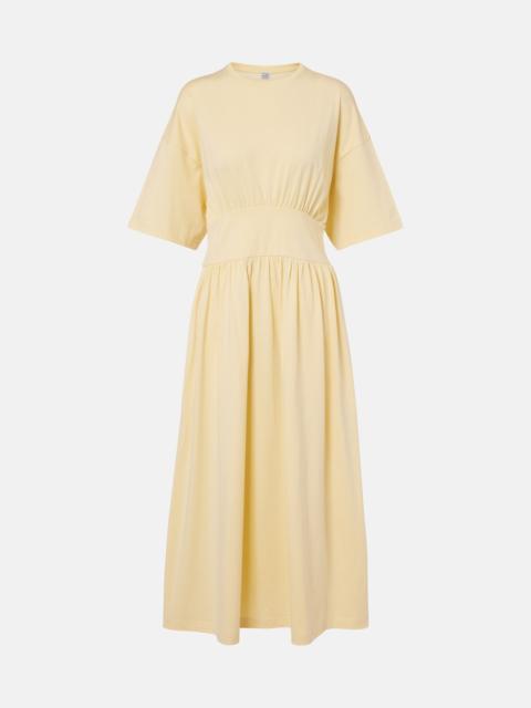TOTEME Gathered cotton jersey midi dress