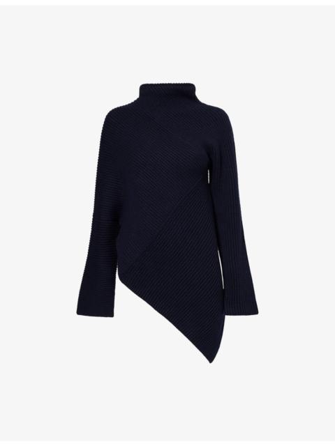 Alaïa Twisted Asymmetric Wool And Cashmere Jumper