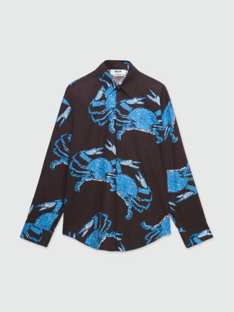MSGM "King crab" print cotton shirt