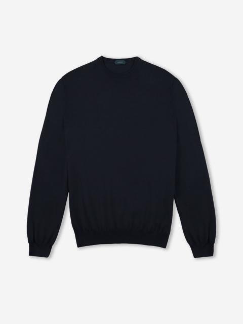 SLOWEAR Slim-fit crew-neck sweater in certified Flexwool