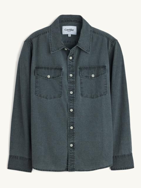 Corridor PIGMENT DYE CANVAS LS - BLACK