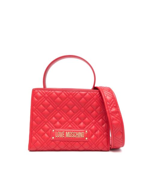 Moschino logo-lettering quilted tote bag