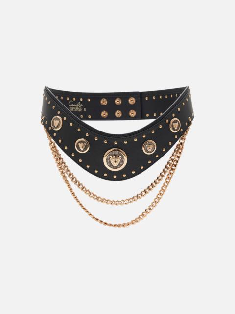 CAMILLA BELT WITH LEOPARD HARDWARE AND CHAINS