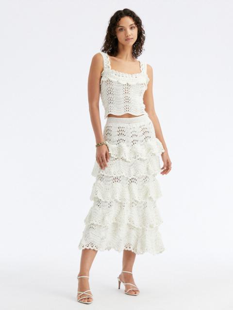 HAND CROCHETED SCALLOP TIERED SKIRT
