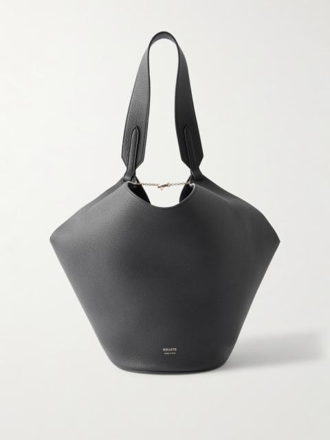 KHAITE Lotus Small Textured-leather Tote