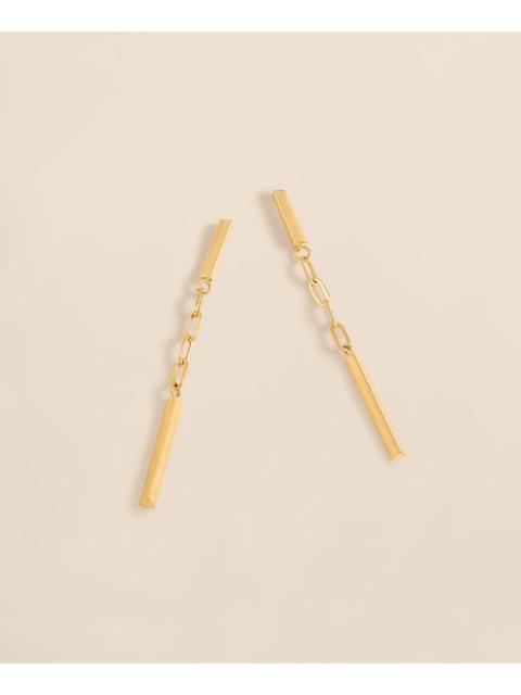 Brooks Brothers 14k Gold Paperclip Drop Earrings
